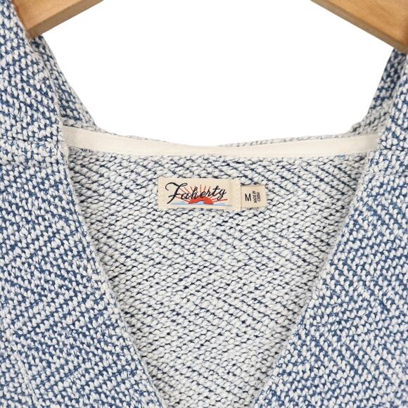 Faherty Women's Whitewater Hoodie Blue White Size Medium - Picture 4 of 7